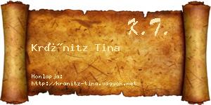 Kránitz Tina névjegykártya